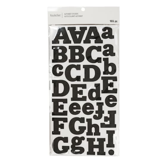 12 Packs: 165 ct. (1,980 total) Large Black Foam Alphabet Stickers by Recollections™